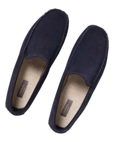 N.Peal Unisex Cashmere Moccasin Navy Blue