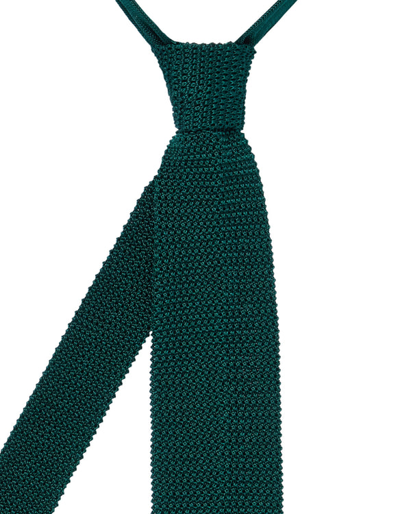 N.Peal Men's Tricot Solid Silk Tie Green