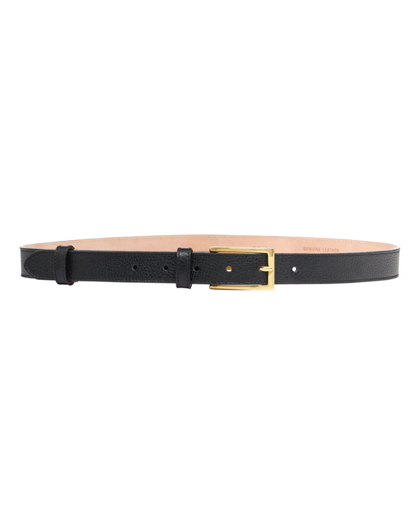 N.Peal Women's Leather Belt Black