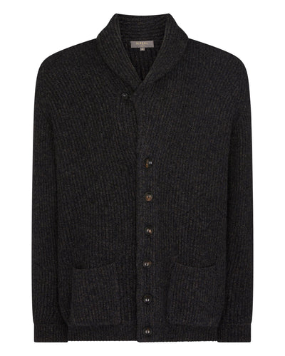 N.Peal Men's Kensington Cashmere Cardigan Granite Blue