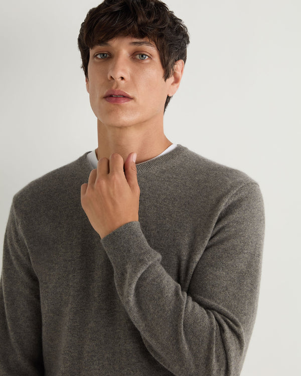 Men's Oxford Round Neck Cashmere Jumper 5