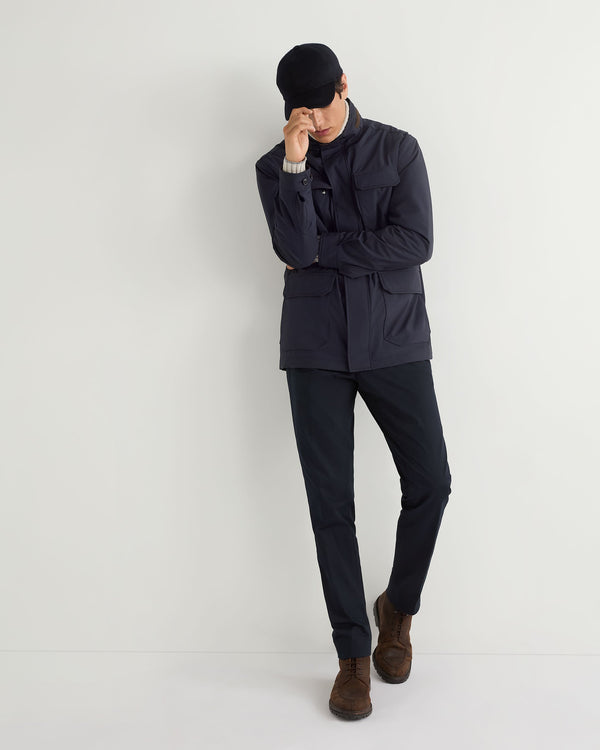 N.Peal Men's Vale Utility Jacket Navy Blue