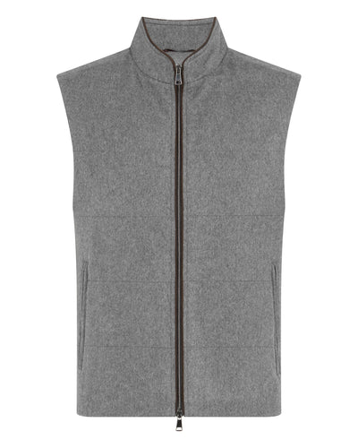 N.Peal Men's Belgravia Cashmere Gilet Grey