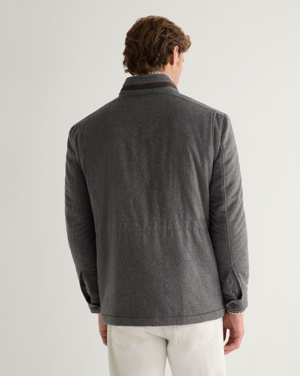 N.Peal Men's Hampton Cashmere Jacket Grey