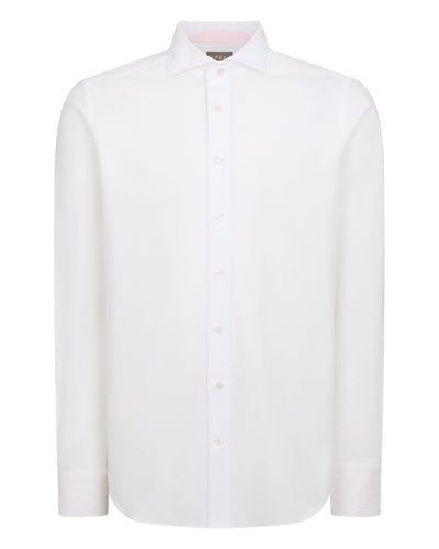 N.Peal Men's Cannes Soft Flannel Shirt White