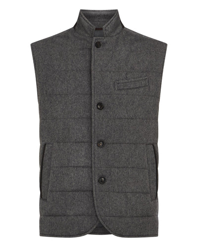 N.Peal Men's Calgary Cashmere Gilet Grey