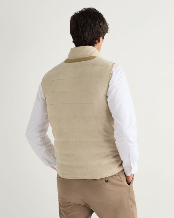 N.Peal Men's Verbiers Gilet Ecru White 