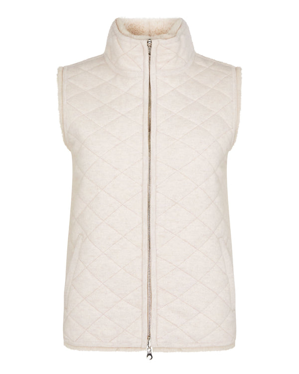 N.Peal Women's Robyn Fur Lined Cashmere Gilet Frost White