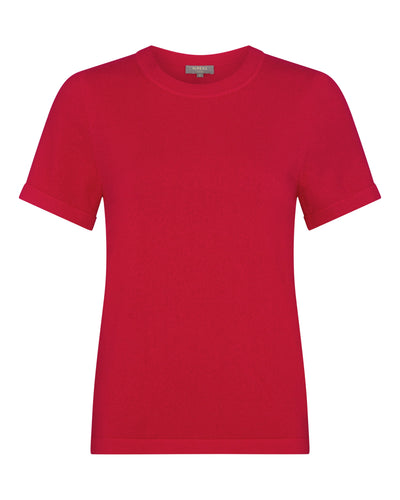 N.Peal Women's Lottie Cashmere T-Shirt Riding Red