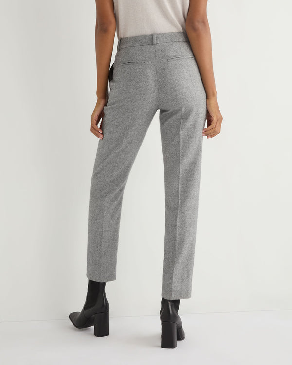 N.Peal Women's Harper Herringbone Trouser Grey 