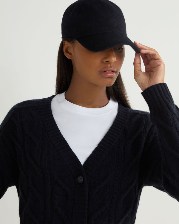 N.Peal Unisex Cashmere Cap Navy Blue