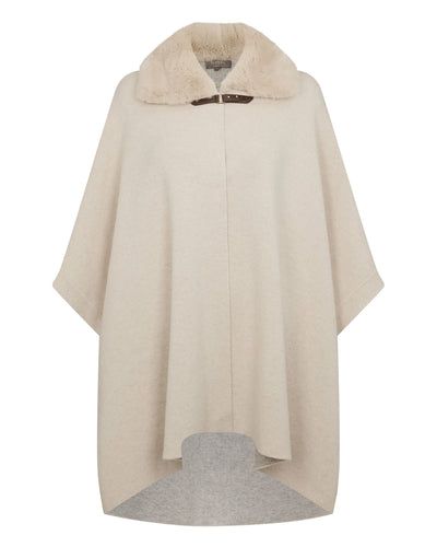 N.Peal Women's Rex Collar Cape Ecru White