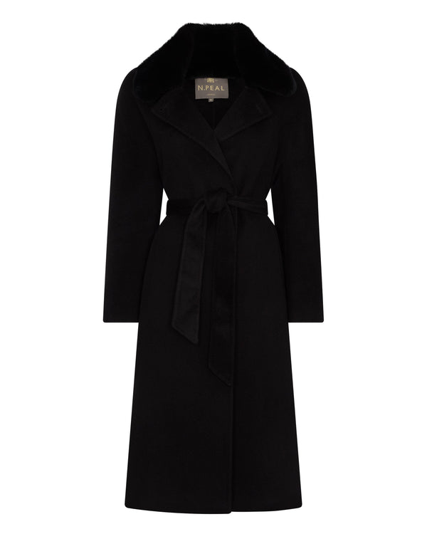 N.Peal Women's Estella Robe Coat Black