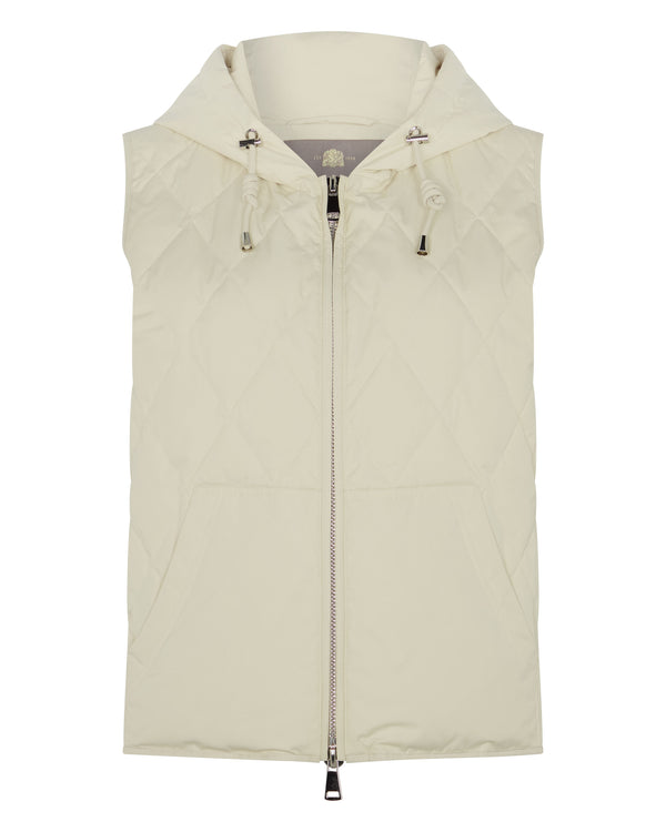 N.Peal Women's Tara Down Gilet Cream White