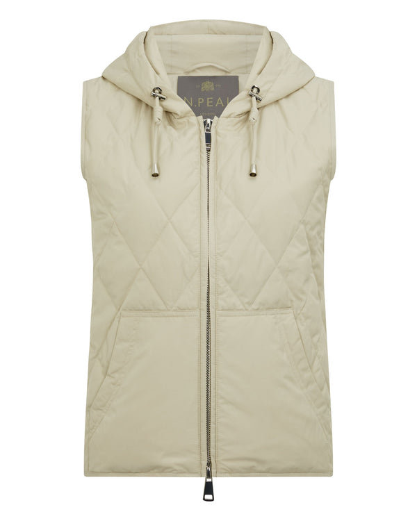 N.Peal Women's Tara Down Gilet Cream White