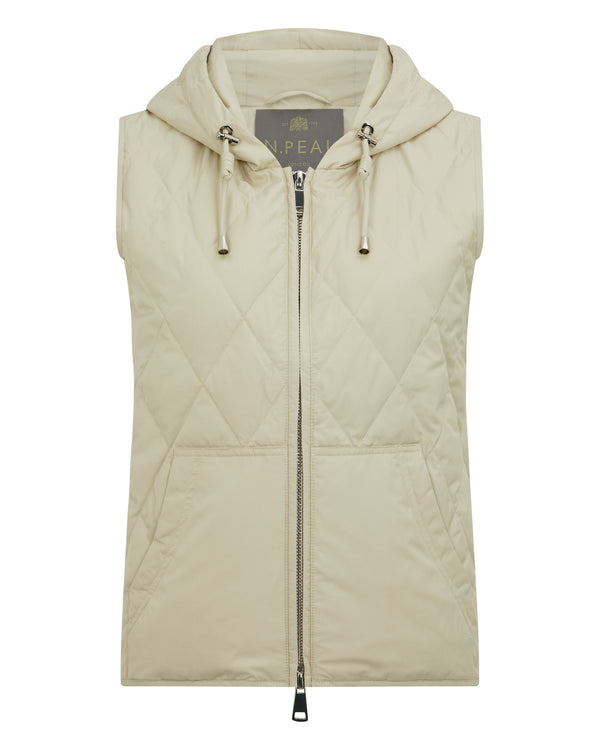 N.Peal Women's Tara Down Gilet Cream White