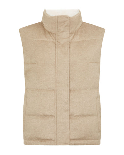 N.Peal Women's Reversible Rex Gilet Sand Brown