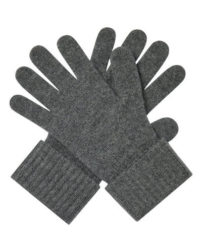 N.Peal Women's Ribbed Cashmere Gloves Elephant Grey