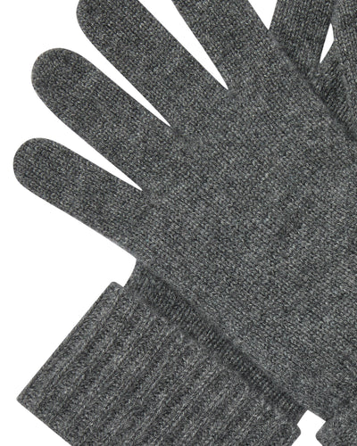 N.Peal Women's Ribbed Cashmere Gloves Elephant Grey