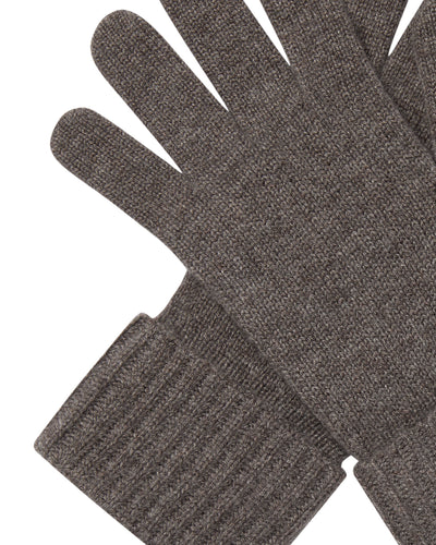 N.Peal Women's Ribbed Cashmere Gloves Otter Brown