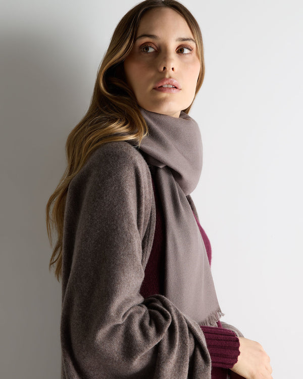 N.Peal Women's Pashmina Cashmere Stole Otter Brown