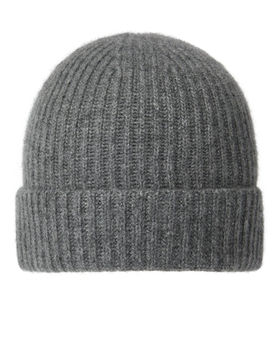 N.Peal Unisex Ribbed Cashmere Hat Elephant Grey