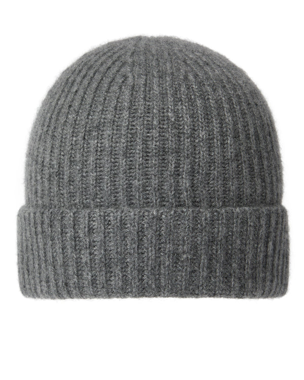 N.Peal Unisex Ribbed Cashmere Hat Elephant Grey