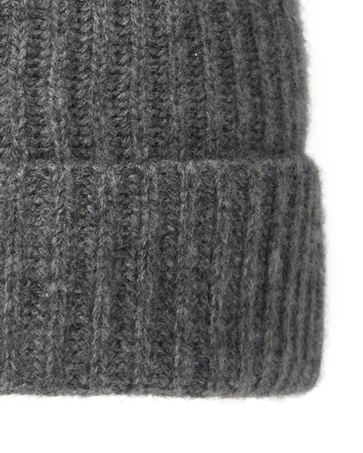 N.Peal Unisex Ribbed Cashmere Hat Elephant Grey