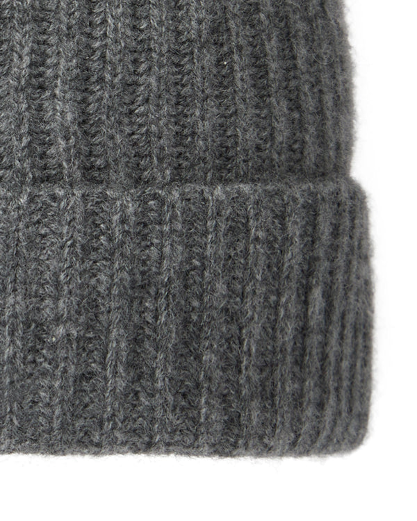 N.Peal Unisex Ribbed Cashmere Hat Elephant Grey