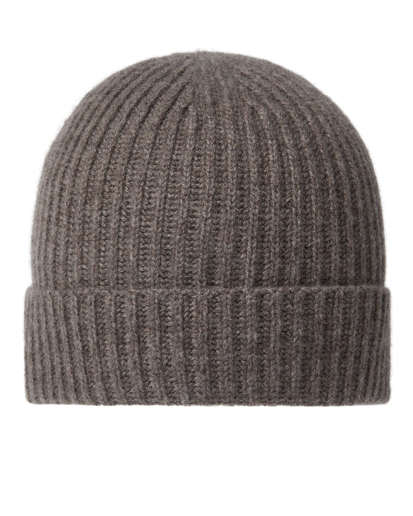 N.Peal Unisex Ribbed Cashmere Hat Otter Brown