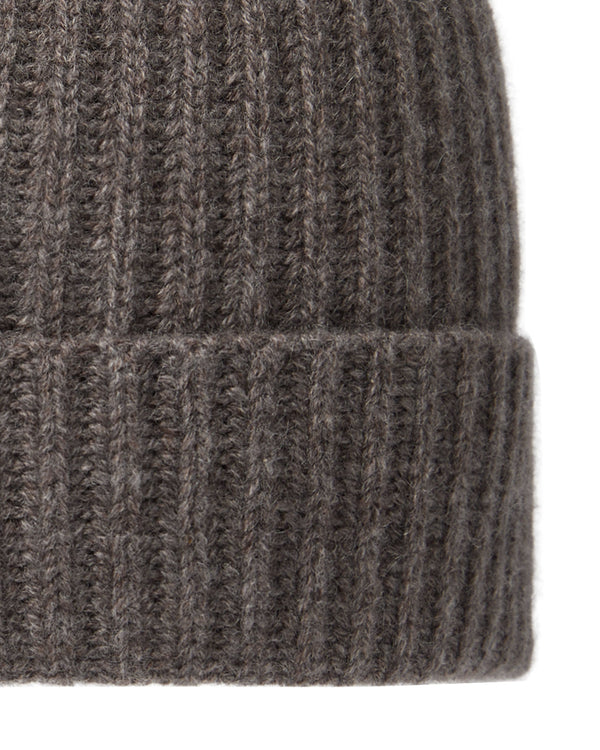 N.Peal Unisex Ribbed Cashmere Hat Otter Brown