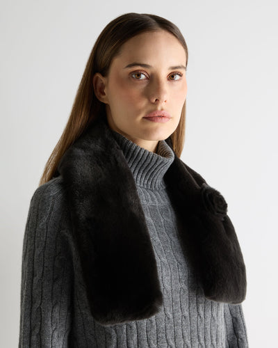 N.Peal Women's Fur Neck Warmer Dark Chocolate Brown