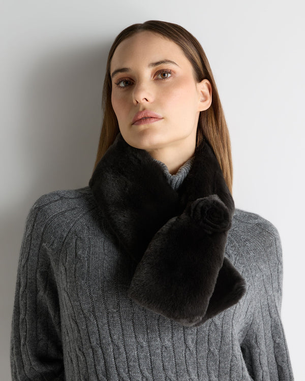 N.Peal Women's Fur Neck Warmer Dark Chocolate Brown