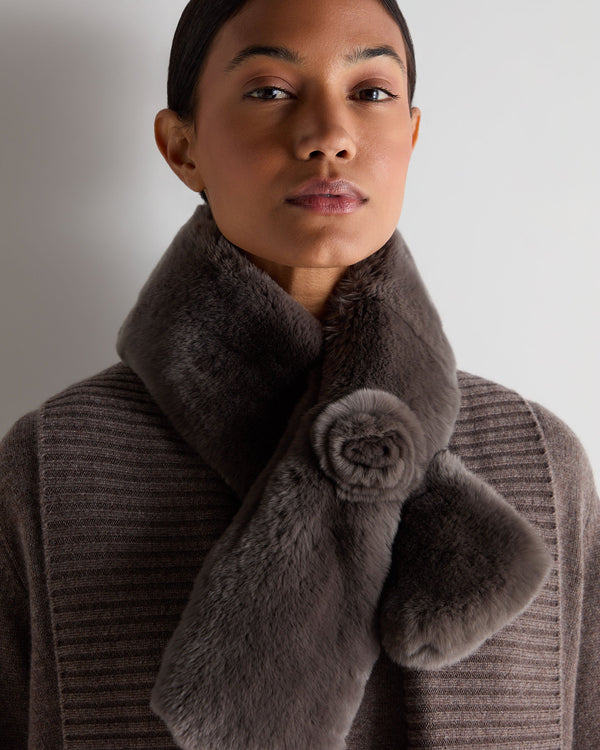 N.Peal Women's Fur Neck Warmer Soft Truffle Brown