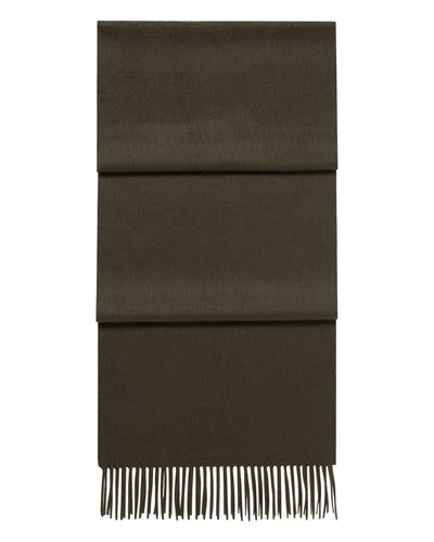 N.Peal Unisex Large Woven Cashmere Scarf Arabica Khaki Green