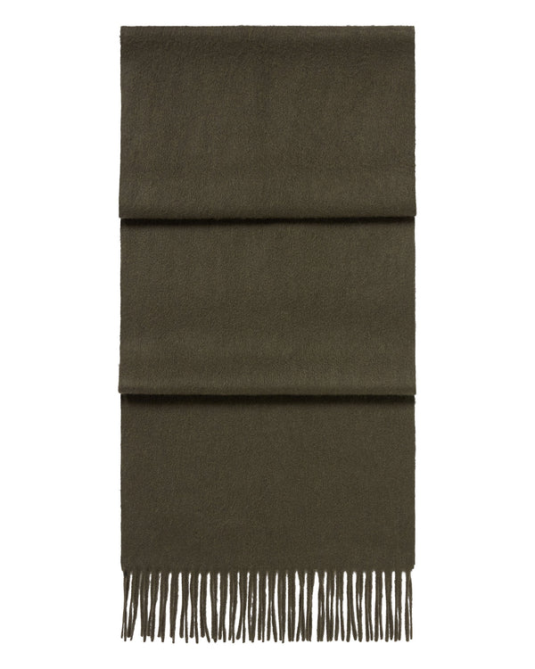 N.Peal Unisex Woven Cashmere Scarf Arabica Khaki Green