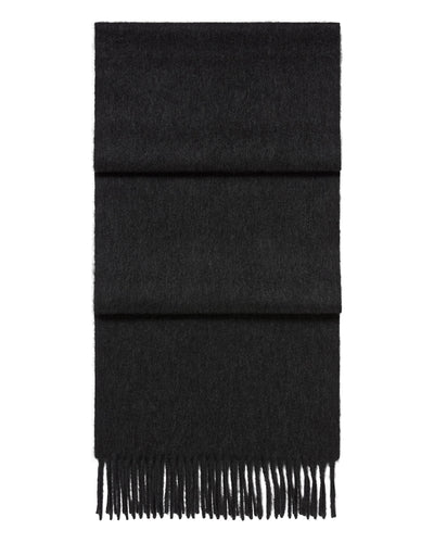 N.Peal Unisex Woven Cashmere Scarf Deep Charcoal Grey