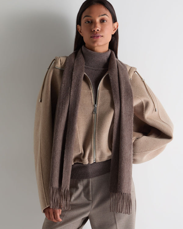 N.Peal Unisex Woven Cashmere Scarf Otter Brown