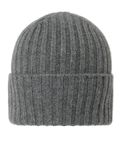 N.Peal Unisex Chunky Ribbed Cashmere Hat Elephant Grey