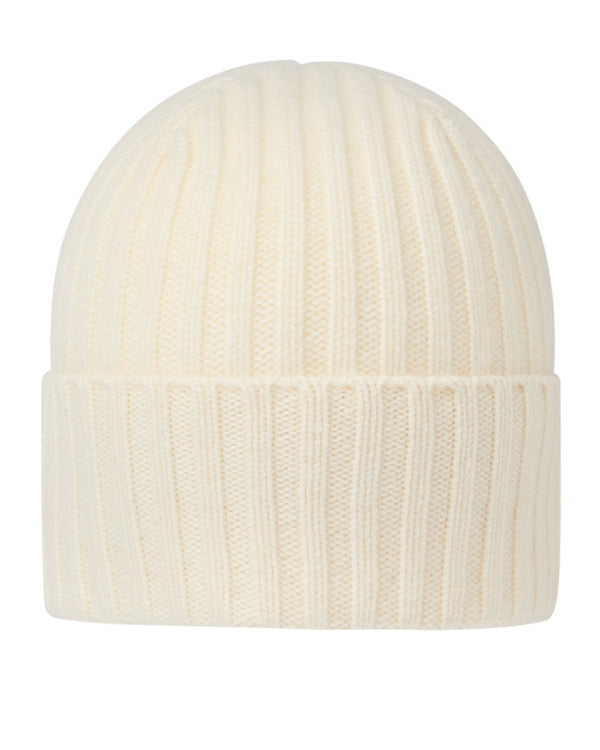 N.Peal Unisex Chunky Ribbed Cashmere Hat New Ivory White