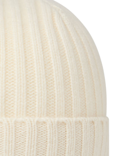 N.Peal Unisex Chunky Ribbed Cashmere Hat New Ivory White
