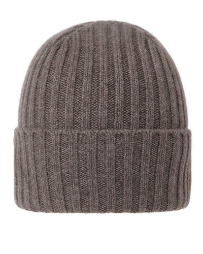 N.Peal Unisex Chunky Ribbed Cashmere Hat Otter Brown