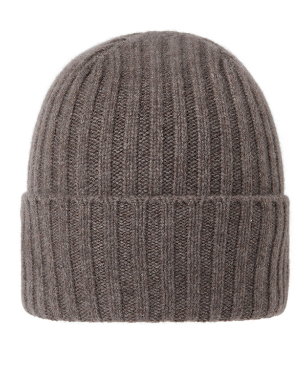 N.Peal Unisex Chunky Ribbed Cashmere Hat Otter Brown