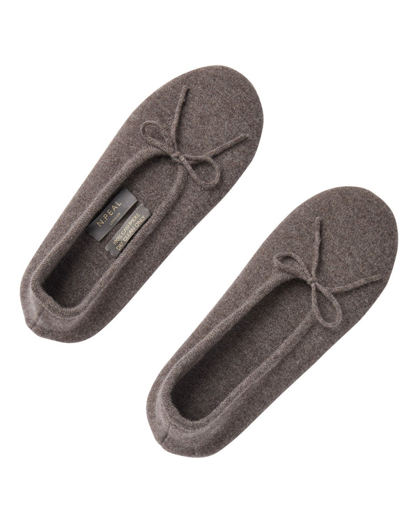 N.Peal Women's Cashmere Slippers Otter Brown