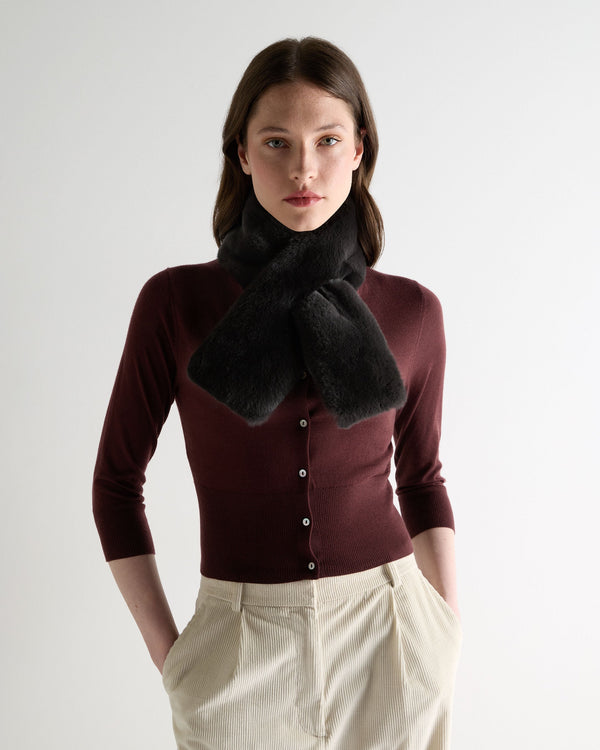 N.Peal Unisex Fur Neckwarmer Chocolate Brown