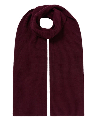 N.Peal Unisex Ribbed Cashmere Scarf Bordeaux Red