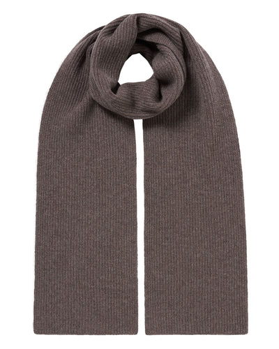 N.Peal Unisex Ribbed Cashmere Scarf Otter Brown