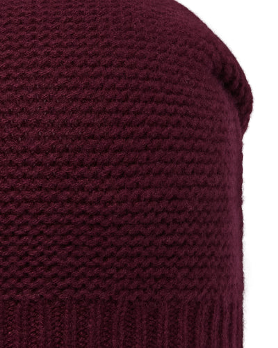 N.Peal Unisex Beanie Cashmere Hat Bordeaux Red