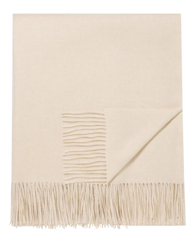 N.Peal Unisex Woven Cashmere Blanket Ecru White