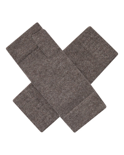N.Peal Unisex Fingerless Cashmere Gloves Otter Brown